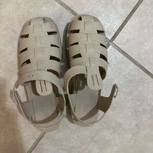 Zara Cream Jelly Sandals Size 41 (10/10.5)